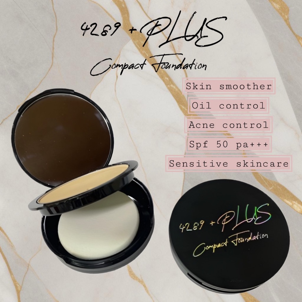 แป้งพัฟ คุณภาพสูงเน้นบำรุง ไม่อุดตัน 4289 Plus Compact Foundation แป้งผสมรองพื้นอัดแข็ง สูตรลดสิว มีกันแดด SPF50 PA+++