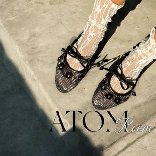 รองเท้าแบรนด์Atomroomทรง Mary Jane ลายตาข่ายสีสันสวยงามใส่สบาย