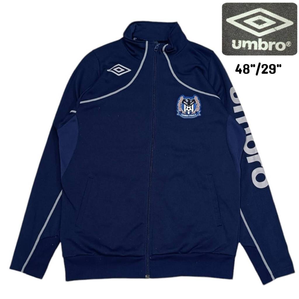 UMBRO GAMBA OSAKA JACKET เสื้อแจ็คเกตวอร์ม อัมโบร กัมบะ โอซาก้า สีกรม อกหน้าผ้า 48" ไซส์ใหญ่ มือสอง 