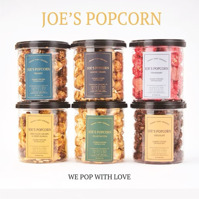 Joe’s Popcorn Tiramisu, Peanut Butter, Chocolate 60 gram โจป๊อปคอร์นรส ทิรามิสุ, ช็อกโกแลต, พีนัท บั