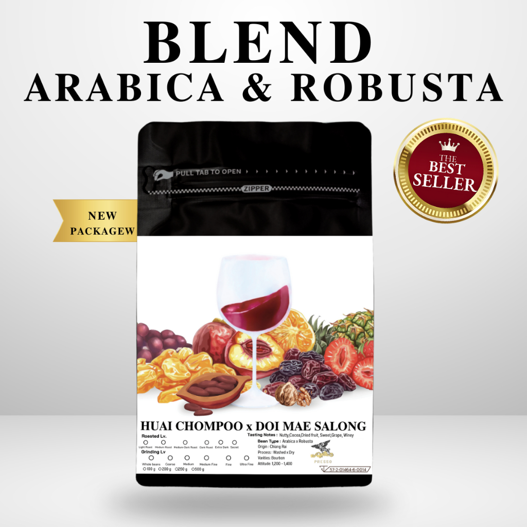 Presso Coffee Roaster กาแฟคั่วสด Arabica Blend Robusta Coffee