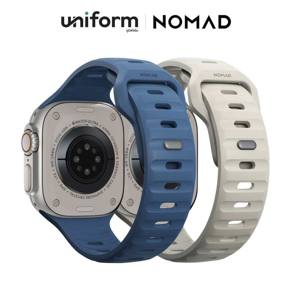 สายนาฬิกา NOMAD Sport Strap FKM 45 Naval/ Stone - Black Hardware