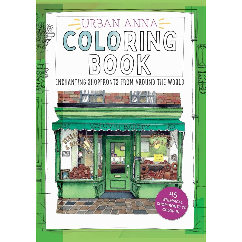 สมุดระบายสี Urban Anna: หน้าร้านที่มีเสน่ห์จากทั่วโลก