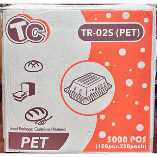 กล่องเบเกอรี่ TR-02S (PET) (ฝาไม่ล็อค) 1 แพค 100 ชิ้น