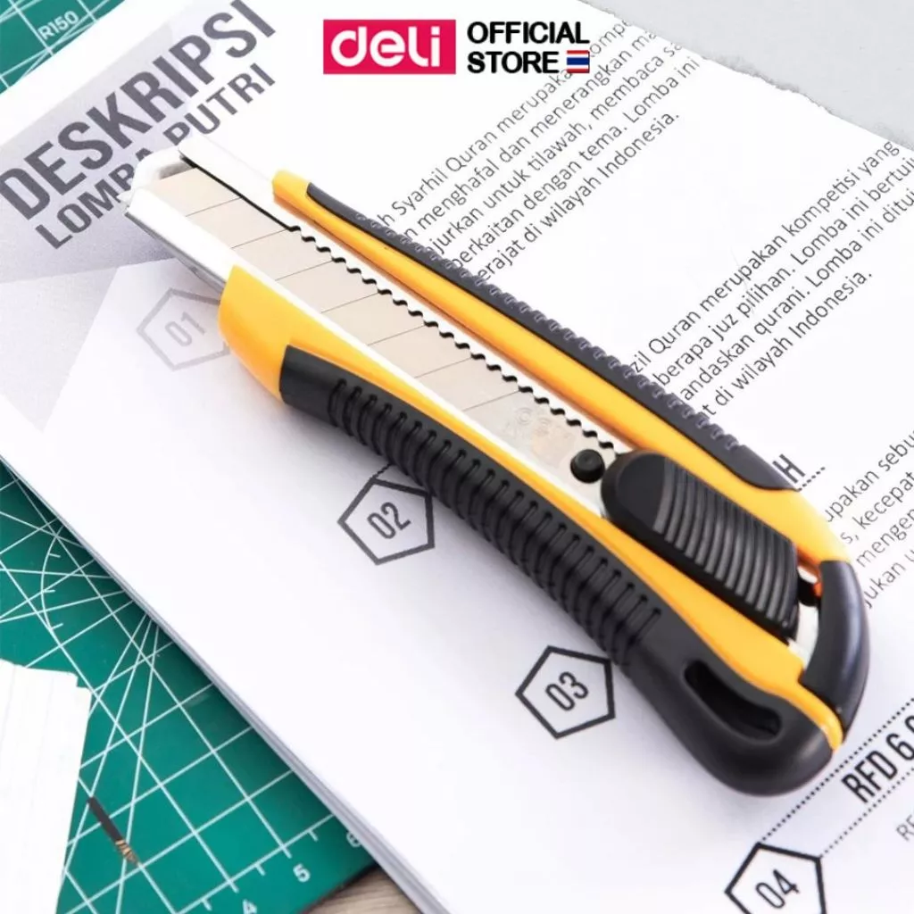 คัตเตอร์พกพา Deli คัตเตอร์ ตัดกระดาษ ใบมีดคัตเตอร์ คัตเตอร์อะเนกประสงค์ แข็งแรง อุปกรณ์สำนักงาน (แพ็ค 1 ชิ้น) พร้อมส่ง