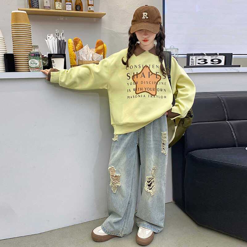 KIDSZONE เสื้อคลุมแขนยาวเด็กผู้หญิงแบบสวม รูปดาว รุ่นA7080
