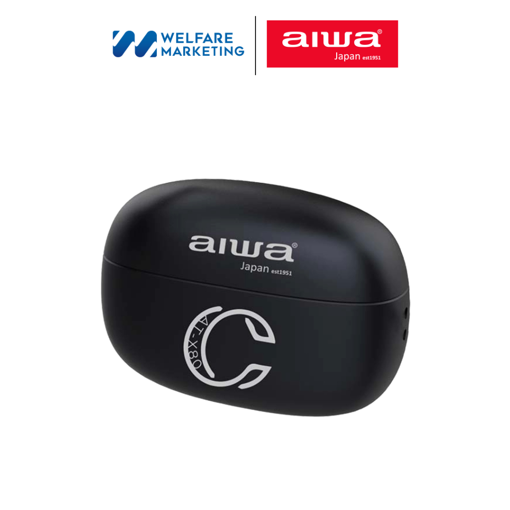 AIWA AT-X80C TWS Bluetooth Earphones หูฟังไร้สายแบบอินเอียร์ น้ำหนักเบา กันน้ำระดับ IPX4