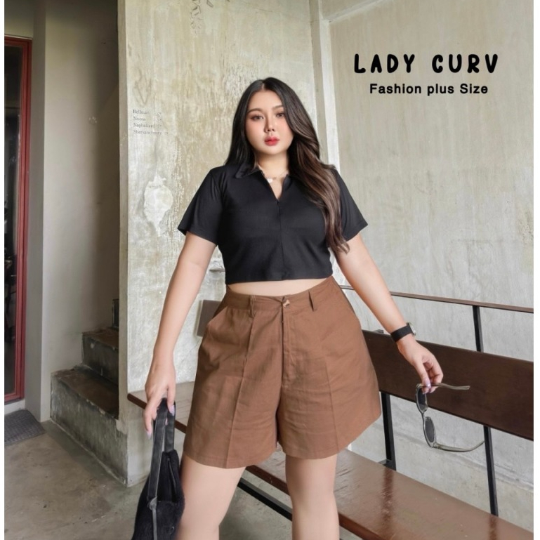 กางเกงขาสั้น รุ่นลำลองเอวสูง โทนน้ำตาล สม็อคหลัง พลัสไซต์ เอวได้ถึง 32++ สาวอวบ อ้วน - รูปที่ 6