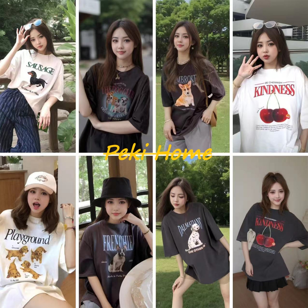 พร้อมส่ง  เสื้อยืดแขนสั้นลายพิมพ์แฟชั่นใหม่