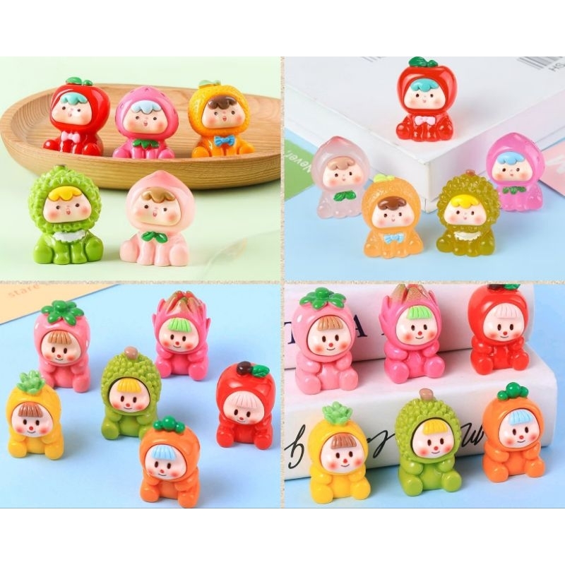 (พร้อมส่งในไทย) ตุ๊กตาเรซิ่นตัวจิ๋ว ผลไม้รวม