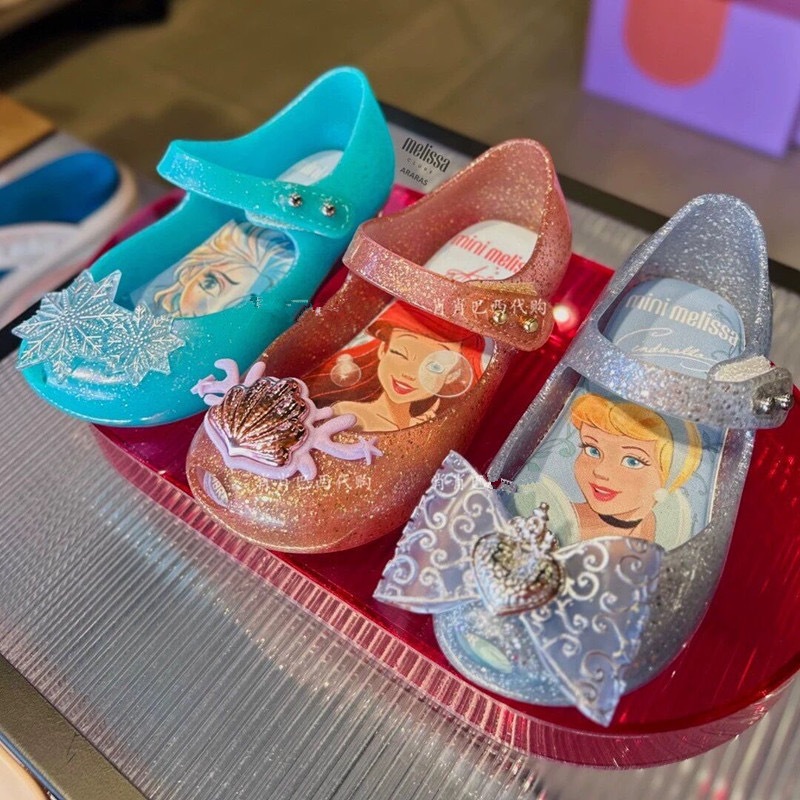 รองเท้าแตะสาวเยลลี่ MELISSA รุ่นใหม่1 รองเท้าลำลองเด็กลายการ์ตูนเจ้าหญิงเอลซ่าน่ารัก2