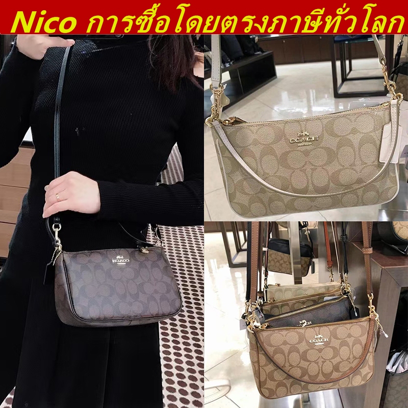 ของแท้/ปลอดภาษี/จัดส่งฟรี/Outlet Top Handle 8.6 นิ้ว/กระเป๋าสะพายสตรี/กระเป๋าถือ/สามารถใส่โทรศัพท์มือถือได้