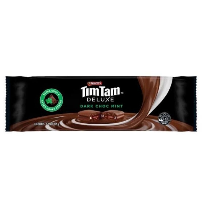 Arnotts TIMTAM Deluxe Dark choc Mint ทิมแทม บิสกิตเคลือบดาร์กช็อคโกแลตมิ้นท์