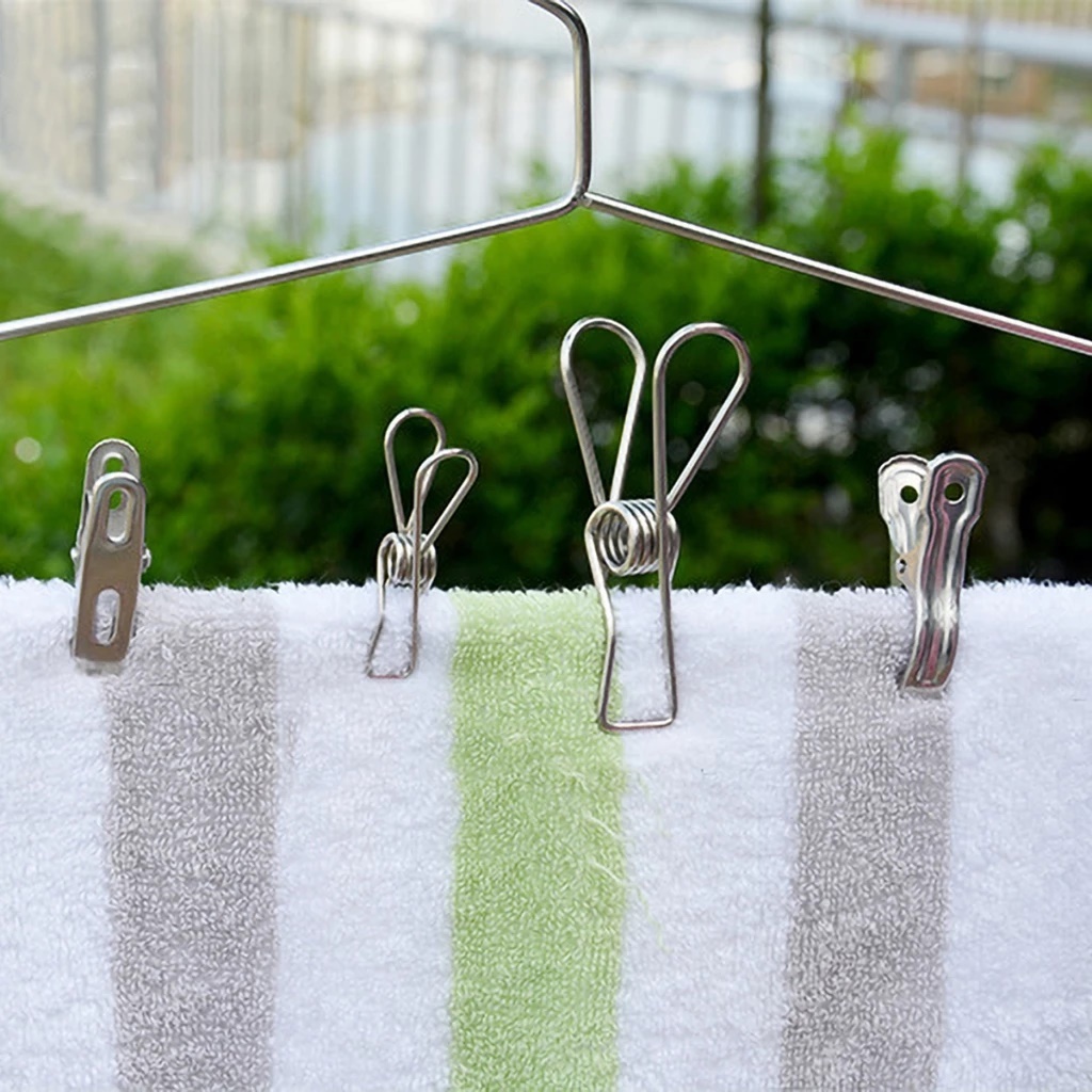 [พร้อมส่ง] ที่หนีบผ้าสแตนเลส คลิปหนีบผ้า คุณภาพดี ปากคลิปมีแรงดึงที่ดีและ ไม่เป็นสนิมง่าย ราคาถูก - รูปที่ 2