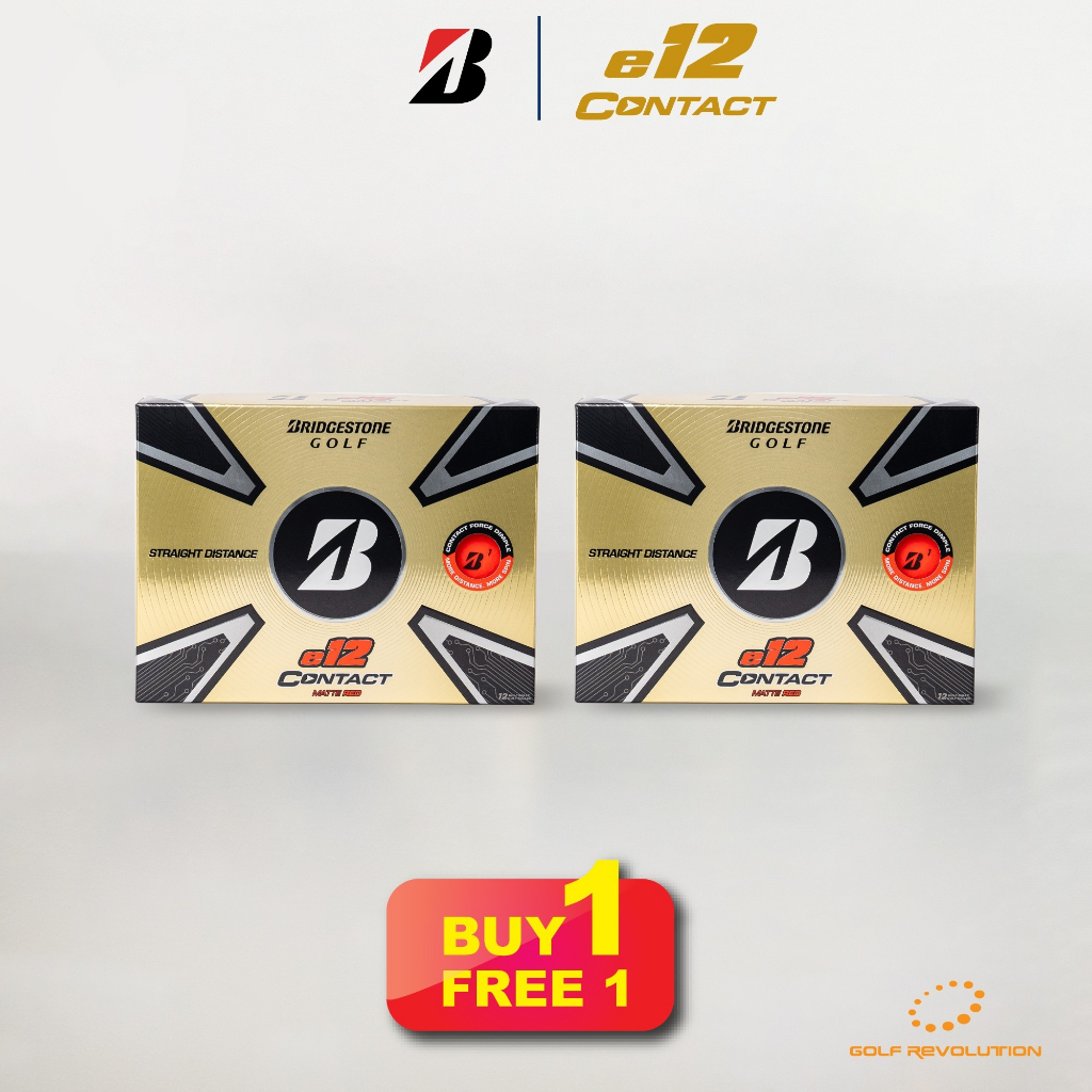 [HOT...Buy1, Free1] Bridgestone e12 Contact Matte Red Golf Ball , Price: 1,290 THB/dz
