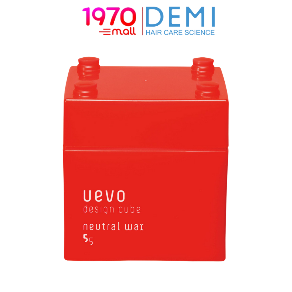 DEMI UEVO DESIGN CUBE NEUTRAL WAX B 30g. แว็กซ์จัดแต่งทรงผม นิวทรัลแว็กซ์ 5/5 จัดแต่งทรงผมระดับ 5 ใช้ได้กับทุกสภาพเส้นผม
