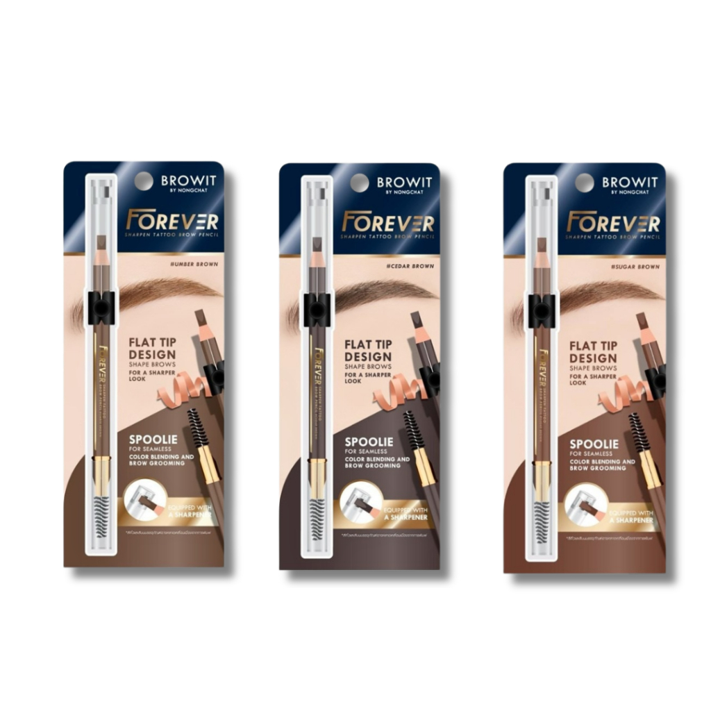 Browit Forever Sharpen Tattoo Brow Pencil ขนาด 2.6กรัม ดินสอสักคิ้วหัวแบน