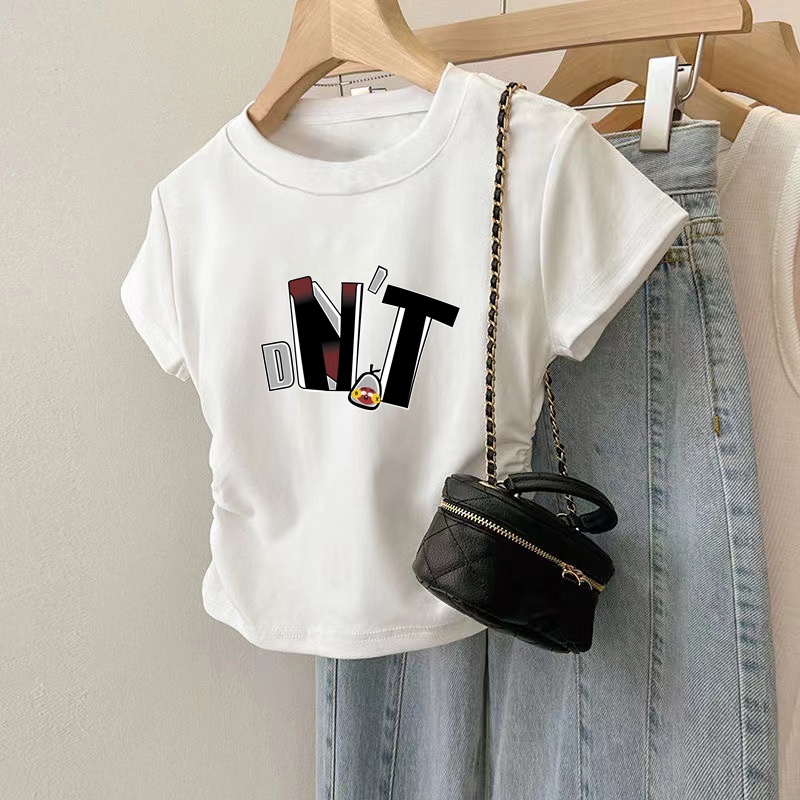 พร้อมส่ง เสื้อยืดสวย ผู้หญิง เสื้อยืด แฟชั่น แขนสั้น คอกลม ทรงสลิมฟิต เสื้อสาวอวบ หลากสี เสื้อยืดรัดรูป หลายรูปแบบ