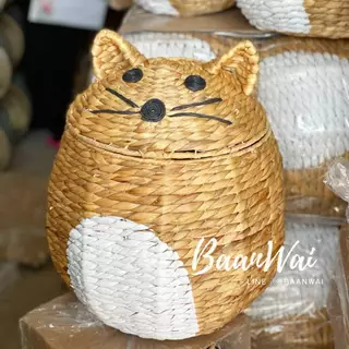บ้านหวาย-ตะกร้าแมว ตะกร้าหมี มีฝาปิด