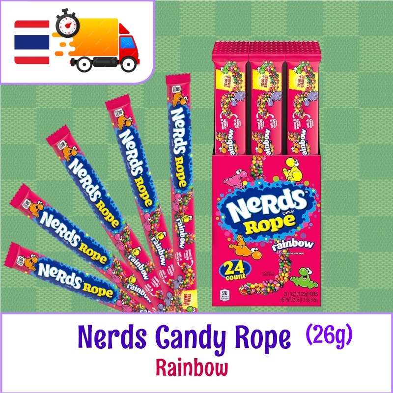 ส่งทันใจจากไทย! Nerds Rope Candy, เนิร์ดโรป ขนมเชือก รส Rainbow