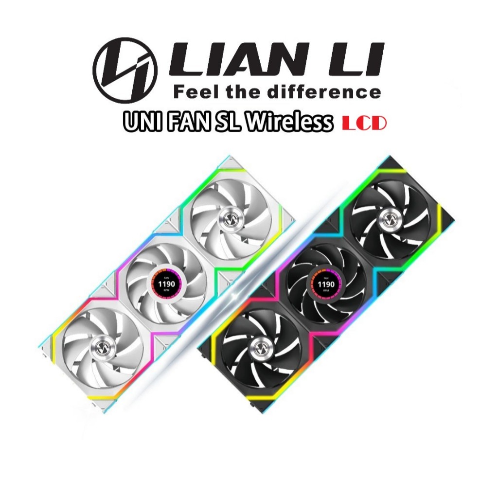 FAN LIAN LI UNI FAN SL WIRELESS LCD [REVERSE] (120mm BLACK / WHITE) พัดลมเคส