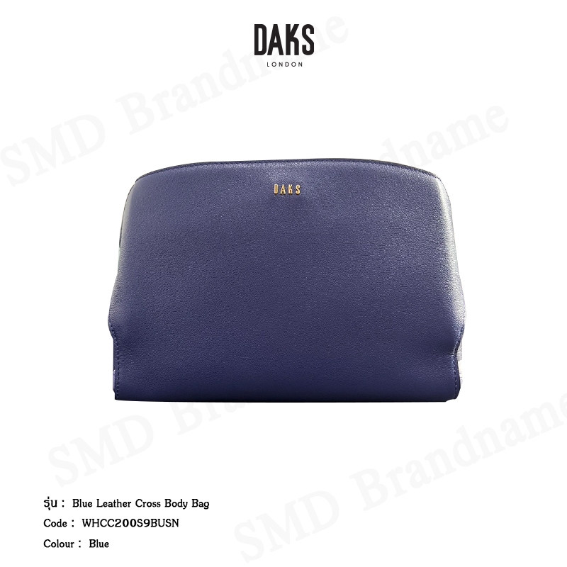 DAKS กระเป๋าสะพายข้าง รุ่น Blue Leather Cross Body Bag  Code: WHCC200S9BUSN