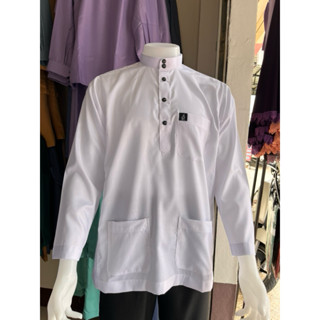 เสื้อบลางอขาว ใส่ละหมาด เสื้อมุสลามชาย
