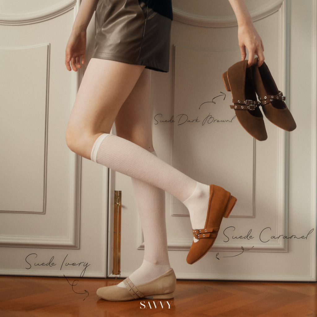 Savvy.bkk รุ่น Marry's Breakfast (Size 35-42) รองเท้า Ballet Marry Jane สุดนุ่ม รองเท้าผู้หญิง