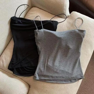 สายเดี่ยว สายเที่ยว แฟชั่น เซ็กซี่ มีฟองน้ำให้ 32-36 ใส่ได้ เสื้อผ้า ผู้หญิง เสื้อเกาะอกผู้หญิง สีพื้น สไตล์ลำลอง