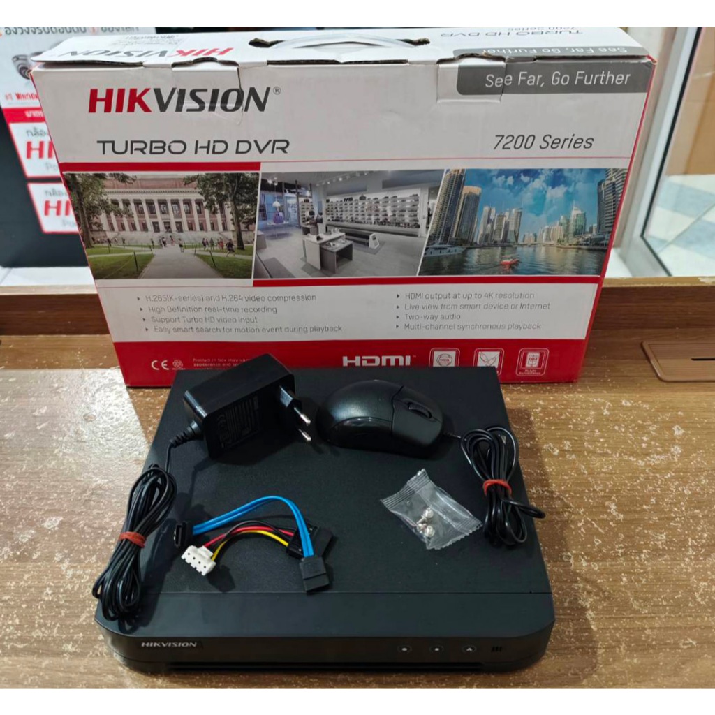 สินค้ามือสอง HIKVISION DS-7208HGHI-K1(S) DVR 8CH เครื่องบันทึกสำหรับกล้องวงจรปิดระบบ HD ใช้กับกล้องท