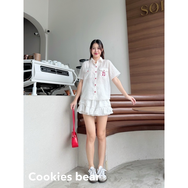 🌟Mamildya.shop🌟 เสื้อเชิ้ตแขนสั้นทรงโอเวอร์ไซส์ งานผ้าเมอร์ซี่อัดริ้ว/I2-3/COOK-ริ้วB - รูปที่ 5