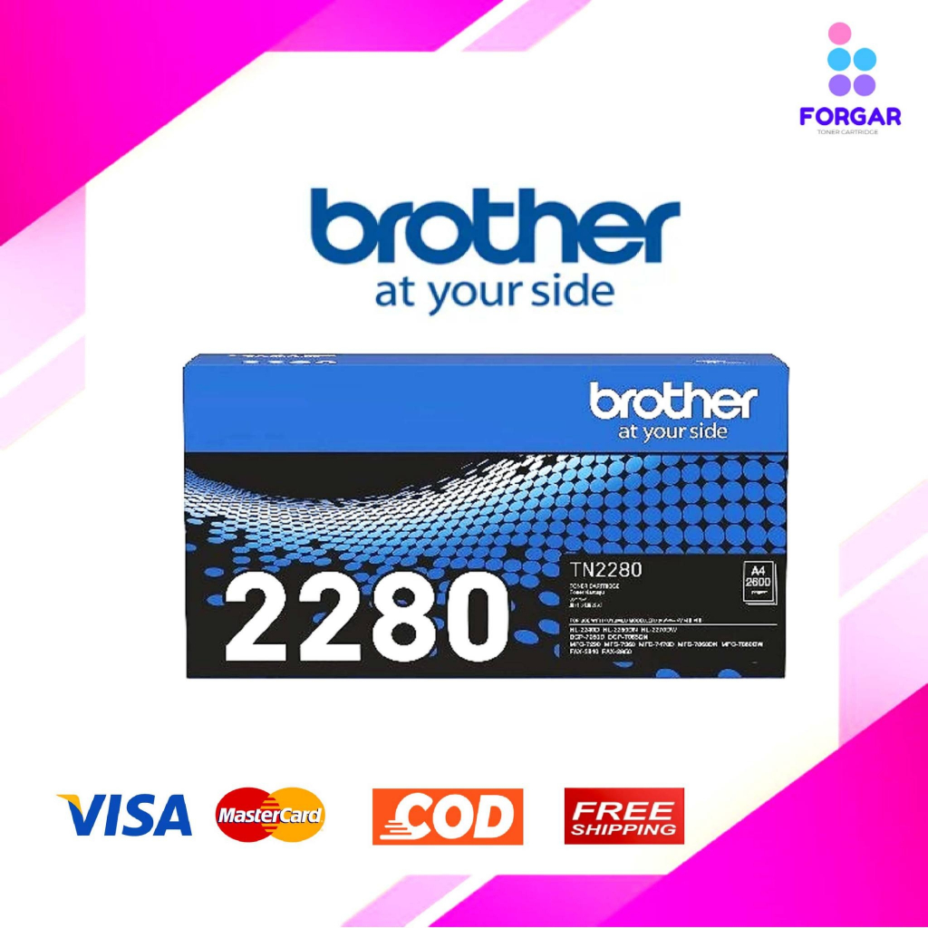 Brother TN-2280 Black หมึกโทนเนอร์ สีดำ ของแท้  (ปริมาณการพิมพ์ 2,600 หน้า)
