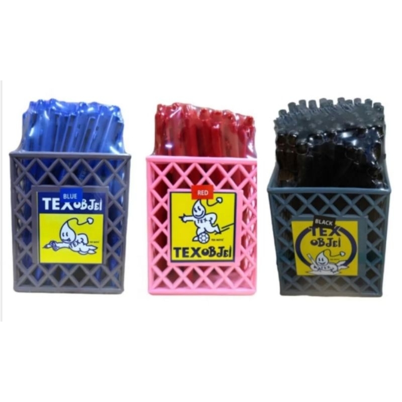 ปากกาลูกลื่น TEX Mc228 OBJEL (1.0mm) 1กระปุก 50ด้าม หมึกสีน้ำเงิน แดง ดำ