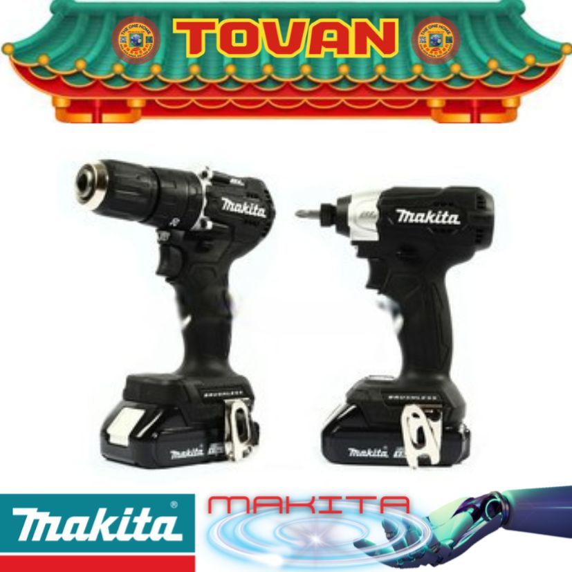 MAKITA รุ่น DLX2414X7B ชุดสว่านกระแทกไร้สาย สีดำ 18V # ออก..ใบเสร็จ-ใบกำกับภาษี..ได้ครับ