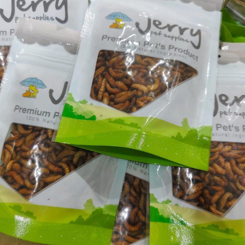 Jerry หนอนน้ำผึ้งอบแห้ง สำหรับชูการ์ กระรอก แพรี่ด็อก แฮมเตอร์ เม่นแคระ นก