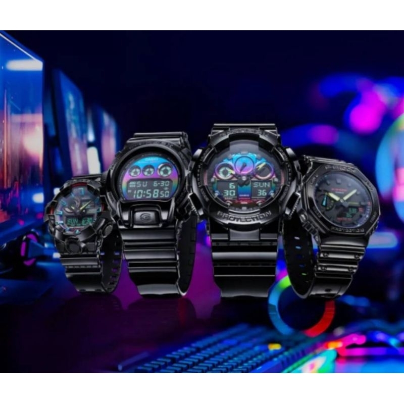CASIO นาฬิกาข้อมือ G-SHOCK รุ่น GA-100RGB-1ADR, GA-2100RGB-1ADR, DW-6900RGB-1DR