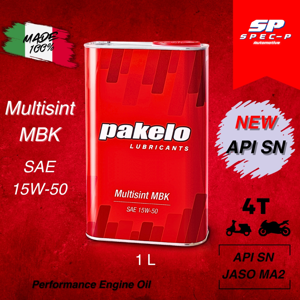 PAKELO MULTISINT MBK SAE 15W50 1L. น้ำมันเครื่องมอเตอร์ไซค์