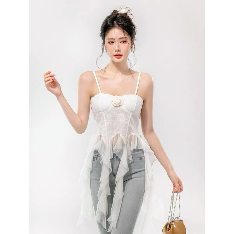 สายเดี่ยวมีบราหางปลาใส่ออกเดทน่ารักๆปนเซกซี่สาวสายเกาสายฝอใส่เริ่ดๆยืดเยอะได้ถึงอก40นิ้วสาวไซส์sถึงสาวไซส์xl ก็ใส่ได้