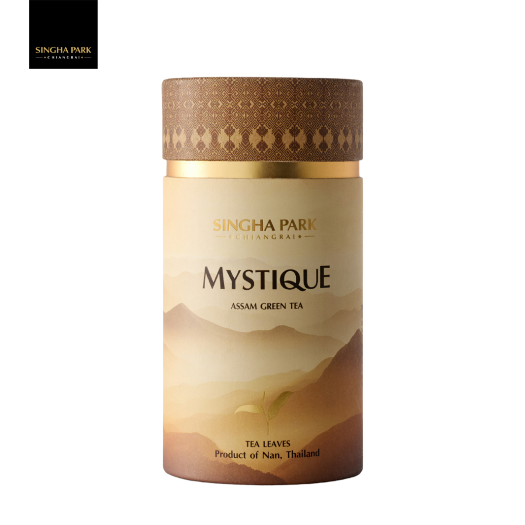 Mystique Assam Green Tea มีสทีค ชาเขียวอัสสัมน่าน ขนาด 50 กรัม ตราสิงห์ปาร์ค เชียงราย