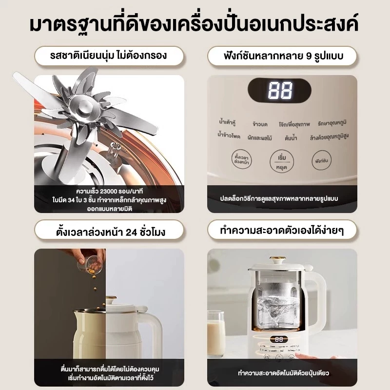 CAMEL เครื่องปั่นน้ำธัญพืช นมถั่วเหลือง น้ำเต้าหู้ 1000ML thumbnail 7