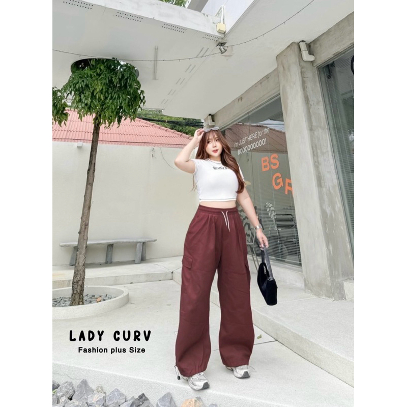 (LC) กางเกงคาร์โก้เอวสูง สม็อครอบเอว เชือกใช้งานได้จริง ปลายขารูดได้หรือไม่รูดก็เก๋ เสื้อผ้าสาวอวบอ้วน ไซส์ใหญ่ ราคา ถูกที่สุด ดีลบีเคเค แกลเลอรีภาพที่ 7