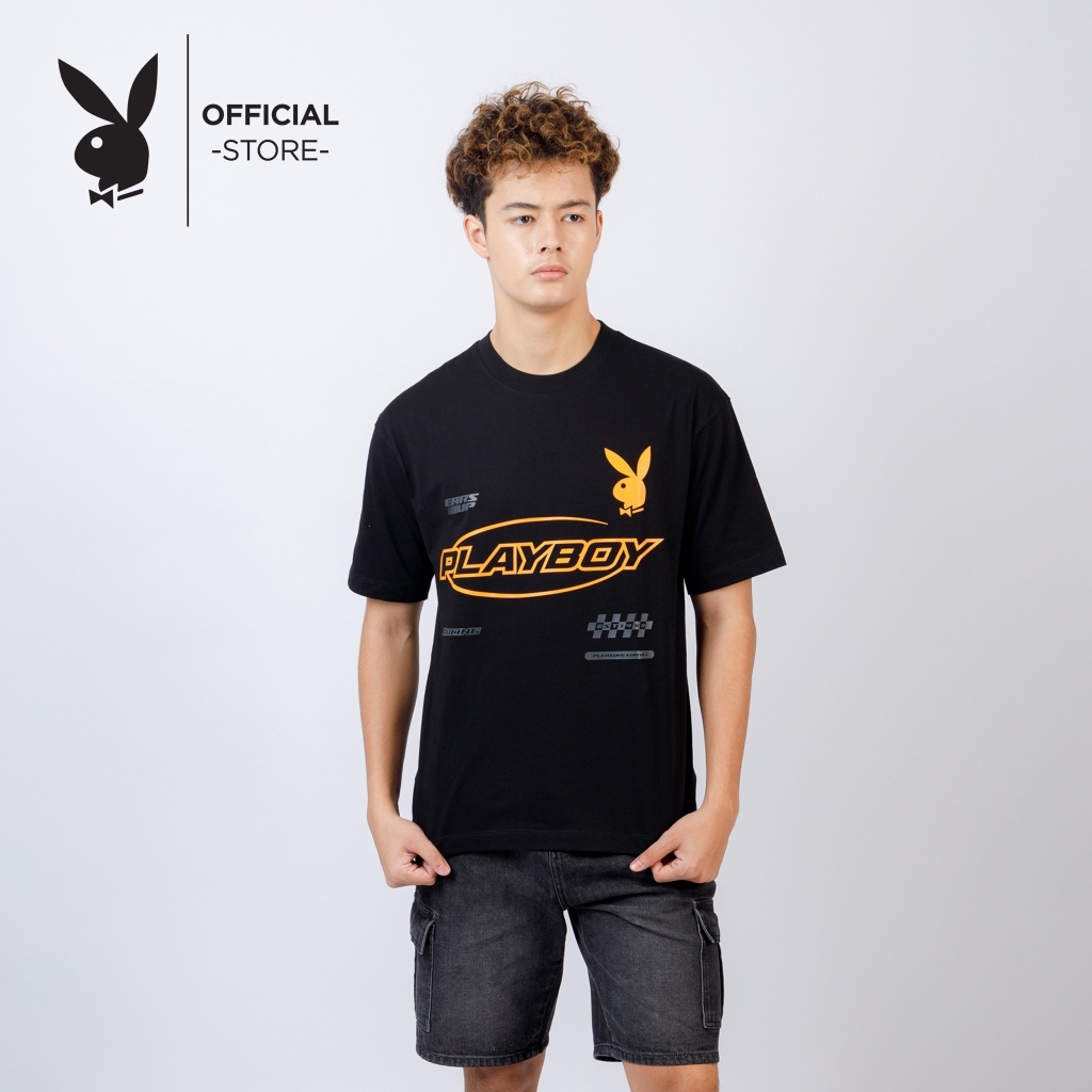 PLAYBOY เสื้อผ้าผู้ชาย เสื้อยืด รุ่น P1MT249OT178BK