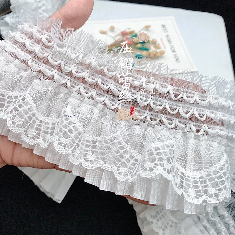 ลูกไม้สีขาวสำหรับงาน DIY ขนาด 8 ซม. ยาว 1 หลา thumbnail 3