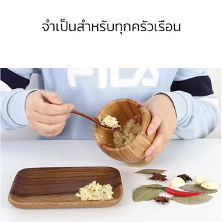 Alechaung ครกไม้ พร้อมสาก 4นิ้ว 4.5นิ้ว ครกไม้ยางพารา Wooden Mortar ครกตำพริก น้ำหนักเบา