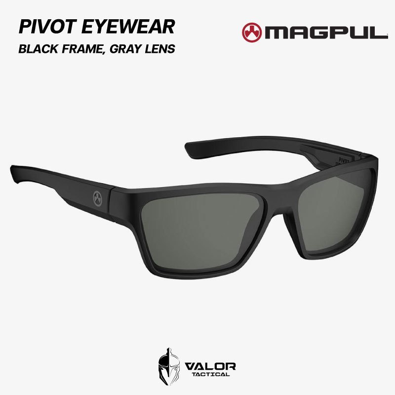 Magpul - Pivot Eyewear Black Frame, Gray Lens แว่นกันแดด กันยูวี แว่นตานิรภัย กรอบเบา เลนส์กันกระแทก
