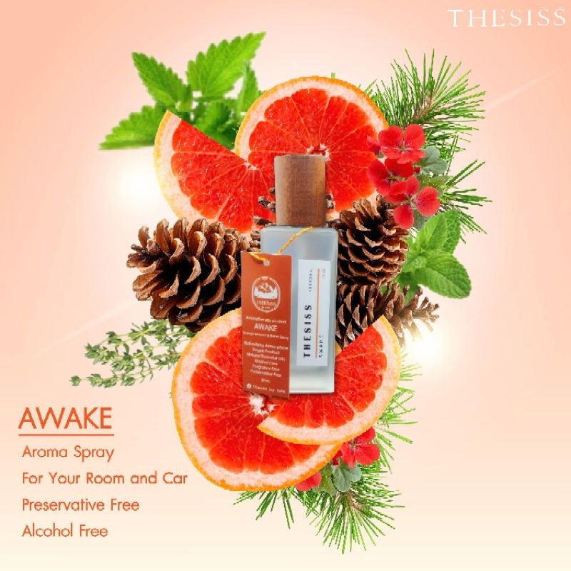 Thesiss AirRoma : AWAKE 30ml อโรม่า สเปรย์อโรม่าเบสน้ำ กลิ่นหอม ผ่อนคลาย