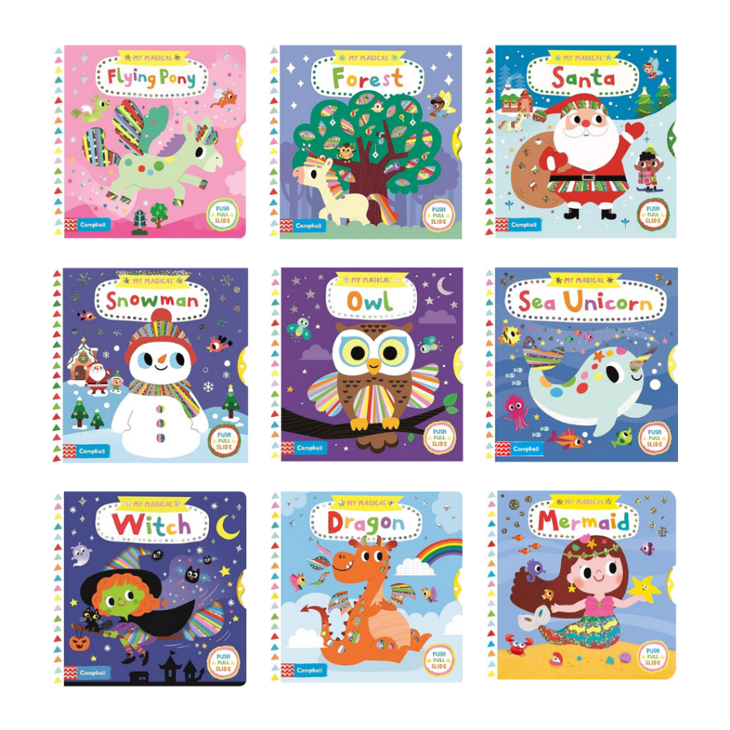 พร้อมส่ง Campbell My Magical Series Push Pull Slide Board Book หนังสือเด็กภาษาอังกฤษ บอร์ดบุค