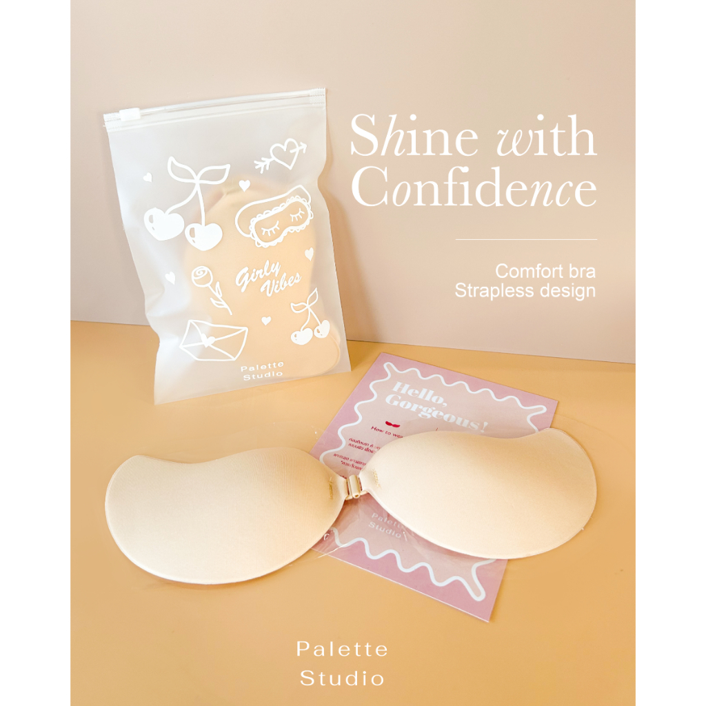 Palettestudio - บราปีกนก Strapless bra ตัวช่วยวันออกงาน กันน้ำ กันเหงื่อ กาวแน่นมาก ใส่ออกงานแบบมั่นใจ