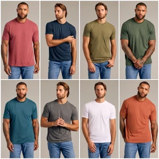 🔥เติมสต็อค ใหม่🎉เสื้อยืดคอกลมสีเอิร์ทโทน 19 สี True Classic Premium Crew Neck Short Sleeve T-Shirt(เอิร์ทโทน)