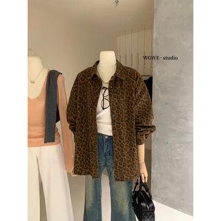 (พร้อมส่ง) เสื้อแขนยาวคอปกลายเสือรุ่น 2571 TAG:WG.WE 🇰🇷